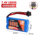 SM-4P Plug 7.4V 6800mah 18650 LI-ION Battery with for car model water bullet guns toys parts RC toys Boat Spare Parts 2S battery - Image 5