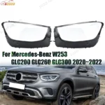 Car Headlight Cover Fit For Mercedes-Benz W253 GLC200 GLC260 GLC300 2020 2021 2022 Headlamp Shade Automobil Parts Accessori