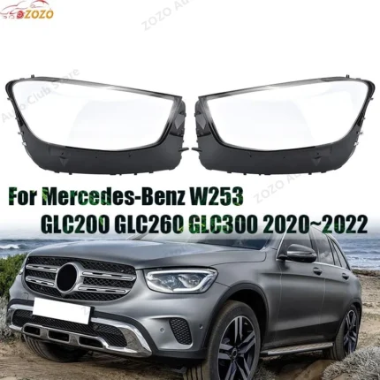 Car Headlight Cover Fit For Mercedes-Benz W253 GLC200 GLC260 GLC300 2020 2021 2022 Headlamp Shade Automobil Parts Accessori