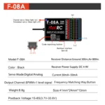 HOTRC RC Model Parts 8 Channels Mixed Control Function Receiver 4-9V DC F-08A for HT8A Radio Control RC Airplane Drone Plane - Image 2