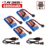 SM-4P Plug 7.4V 6800mah 18650 LI-ION Battery with for car model water bullet guns toys parts RC toys Boat Spare Parts 2S battery - Image 4